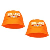 2x stuks oranje supporter / Koningsdag vissershoedje Holland voor EK/ WK fans