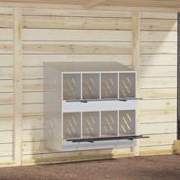 VidaXL Kippennestkast met 8 vakken gegalvaniseerd metaal zilverkleurig