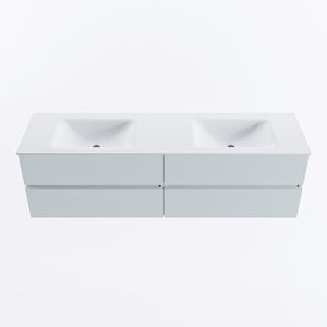 MONDIAZ VICA 170cm badmeubel onderkast Clay 4 lades. Wastafel CLOUD dubbel 2 kraangaten, kleur Talc.