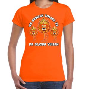 Bellatio Decorations Verkleed T-shirt voor dames - leeuwen - oranje - EK/WK voetbal supporter 2XL  -