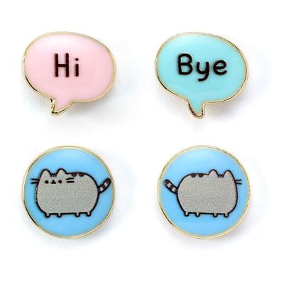 Pusheen Stud Earrings 2-pack Hi , Bye