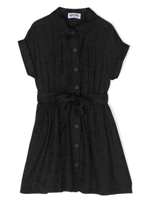 Moschino Kids Mini-jurk met logo jacquard - Zwart