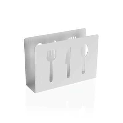 Servethouder Versa Wit Metaal Keramisch Staal Ijzer 4,5 x 10 x 15 cm Bestekken
