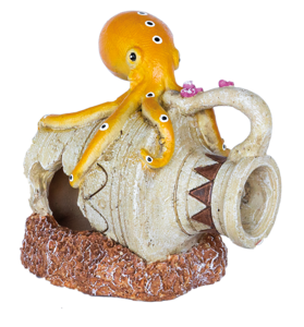 Superfish Deco Jar Octopus - Handgeschilderd, Milieuvriendelijk Hars Aquariumornament