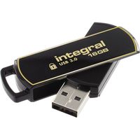Integral 16GB Secure 360 Encrypted USB 3.0 USB flash drive USB Type-A 3.2 Gen 1 (3.1 Gen 1) Zwart, Goud - thumbnail