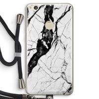 Witte marmer 2: Huawei Ascend P8 Lite (2017) Transparant Hoesje met koord