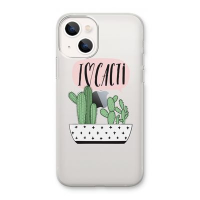I love cacti: iPhone 13 mini Transparant Hoesje