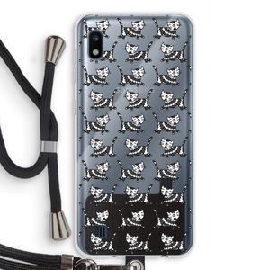 Zwarte poes: Samsung Galaxy A10 Transparant Hoesje met koord