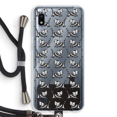Zwarte poes: Samsung Galaxy A10 Transparant Hoesje met koord