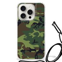 iPhone 15 Pro Doorzichtige Silicone Hoesje Army Dark - thumbnail