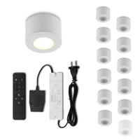 Set LED-opbouwspot met afstandsbediening Parma wit 3W dimbaar 1-12 stuks