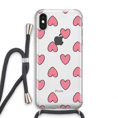 Ondersteboven verliefd: iPhone XS Transparant Hoesje met koord
