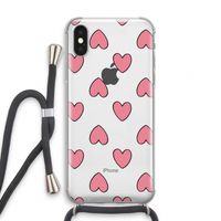 Ondersteboven verliefd: iPhone XS Transparant Hoesje met koord