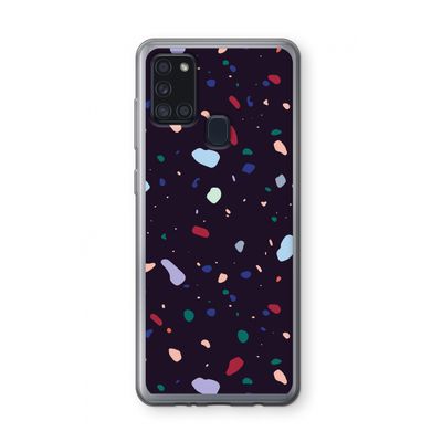 Dark Rounded Terrazzo: Samsung Galaxy A21s Transparant Hoesje