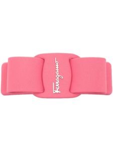 Ferragamo barrette en cuir à plaque logo - Rose