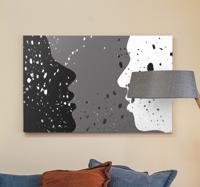 Canvas schilderij mensen Wit en donker half gezicht