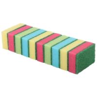 Gekleurde schuursponsjes - 10x - schoonmaak - afwas