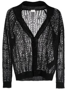 Saint Laurent cardigan cintré à boutonnière - Noir