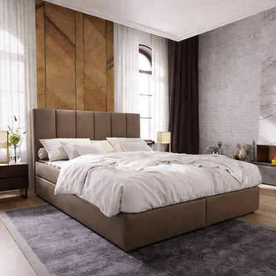 OP=OP Vaste Boxspring Monza 160 x 200 Skaileer Beige | Incl, Groot medium pocketvering Matras