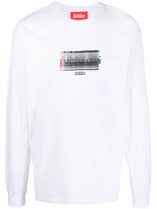 032c t-shirt en coton biologique à manches longues - Blanc