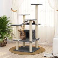 VidaXL Kattenkrabpaal met sisal krabpalen 110 cm donkergrijs