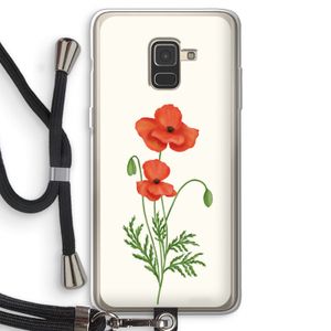 Red poppy: Samsung Galaxy A8 (2018) Transparant Hoesje met koord