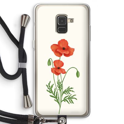 Red poppy: Samsung Galaxy A8 (2018) Transparant Hoesje met koord