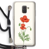 Red poppy: Samsung Galaxy A8 (2018) Transparant Hoesje met koord