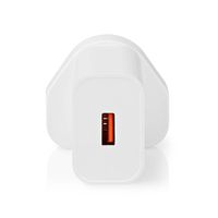 Nedis Oplader | 18 W | Snellaad functie | 3.0 A | Outputs: 1 | USB-A | Automatische Voltage Selectie - WCQC302AWTUK
