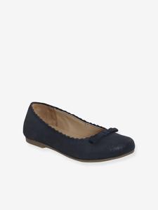 Leren meisjesballerina's marineblauw