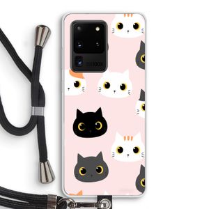 Katten: Samsung Galaxy S20 Ultra Transparant Hoesje met koord