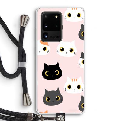 Katten: Samsung Galaxy S20 Ultra Transparant Hoesje met koord