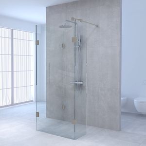 Sanituba Complete Profielloze Inloopdouche Reversed 100x100/30 cm Geborsteld RVS