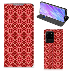 Samsung Galaxy S20 Ultra Hoesje met Magneet Batik Rood