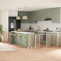 VidaXL Hondenhek inklapbaar met deur 9 panelen 450 cm populierenhout