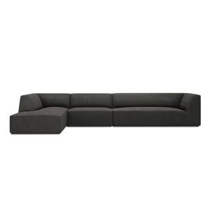 Windsor & Co Sao Hoekbank met Chaise Longue Links - 5-zits - Ribstof - Donkergrijs