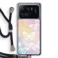 White butterfly: Xiaomi Mi 11 Ultra Transparant Hoesje met koord