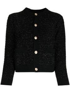 izzue cardigan à détails en lurex - Noir