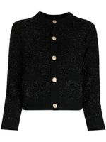 izzue cardigan à détails en lurex - Noir - thumbnail