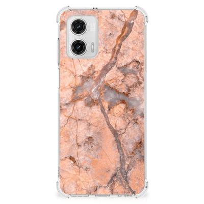 Motorola Moto G73 Anti-Shock Hoesje Marmer Oranje Motorola Moto G73 Anti-Shock Hoesje Marmer Oranje