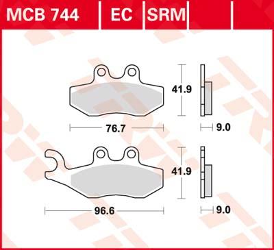 TRW Remblokken, en remschoenen voor de moto, MCB744 Allround organisch