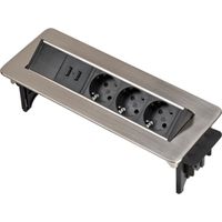 Brennenstuhl Indesk Power USB-lader stekkerdoosstrip 3-voudig, 2xUSB, 2m H05VV-F 3G1.5 | Mtools