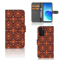 OPPO Reno6 5G Telefoon Hoesje Batik Brown - thumbnail