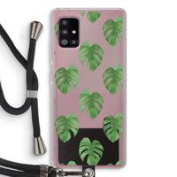 Monstera leaves: Samsung Galaxy A51 5G Transparant Hoesje met koord - thumbnail