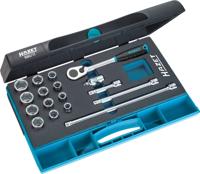 HAZET Dopsleutelset 880/17 · 3/8 inch (10 mm) vierkant hol · Buiten-zeskant-tractieprofiel · 17-delig · 10 - 22