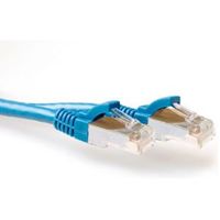 ACT Blauwe 1 meter LSZH SFTP CAT6A patchkabel met RJ45 connectoren