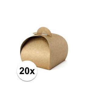 20x Bruine kraft kado doosjes 8,5 cm