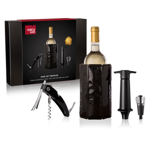 Vacu Vin Wijnset Premium - Zwart - 4 delige set