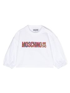 Moschino Kids sweat à logo imprimé - Blanc