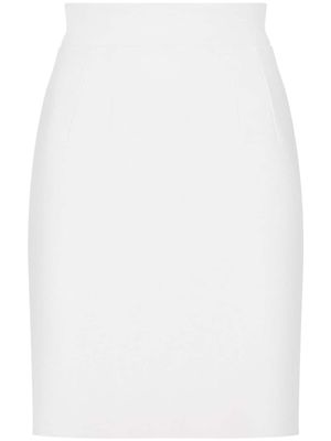 Dolce & Gabbana minijupe en laine vierge à coupe droite - Blanc